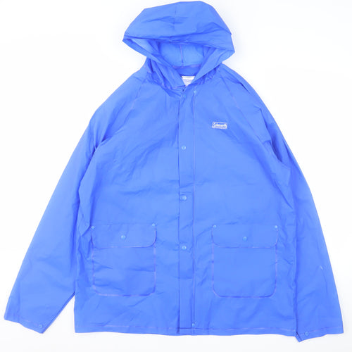 Coleman Men's Blue Waterproof Hooded Rain Coat Jacket M
