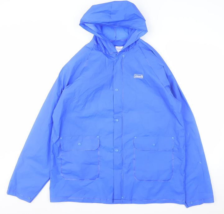 Coleman Men's Blue Waterproof Hooded Rain Coat Jacket M