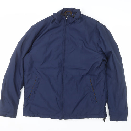 Chaps Men’s Blue Mid-Length Full Zip Polyester Jacket Size M