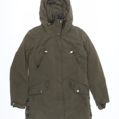 Andrew Marc Men's Green XS Parka Jacket Hooded Nylon Polyester
