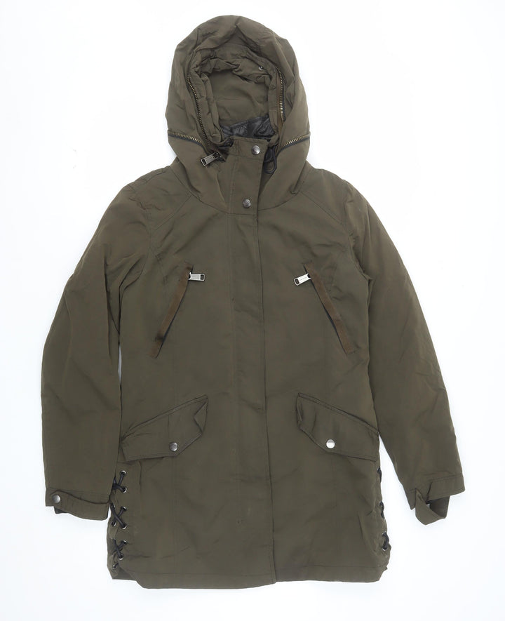 Andrew Marc Men's Green XS Parka Jacket Hooded Nylon Polyester