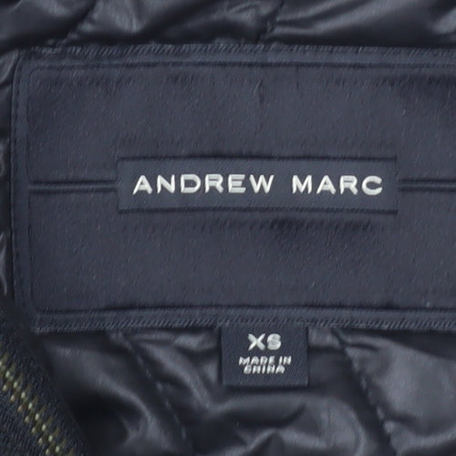 Andrew Marc Men's Green XS Parka Jacket Hooded Nylon Polyester
