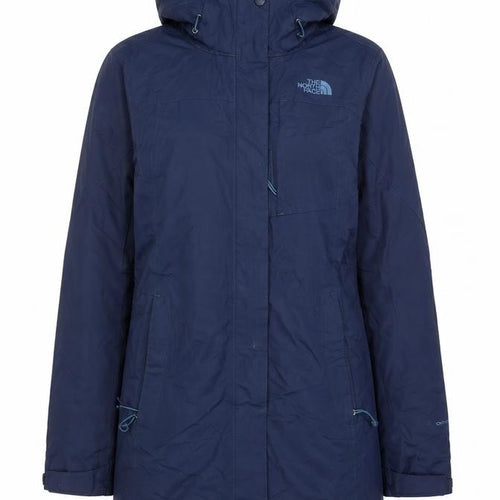 The North Face Women's Blue Long Hooded Waterproof Parka Coat Size S