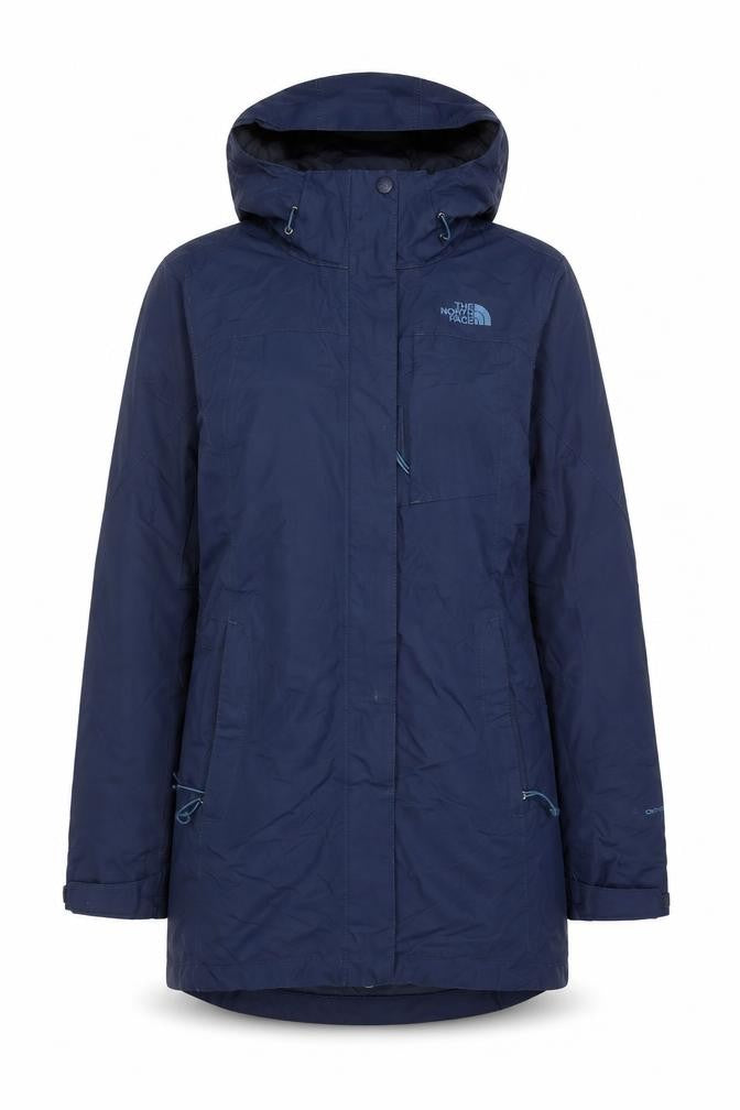 The North Face Women's Blue Long Hooded Waterproof Parka Coat Size S