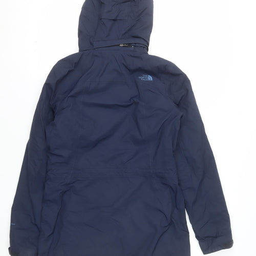 The North Face Women's Blue Long Hooded Waterproof Parka Coat Size S
