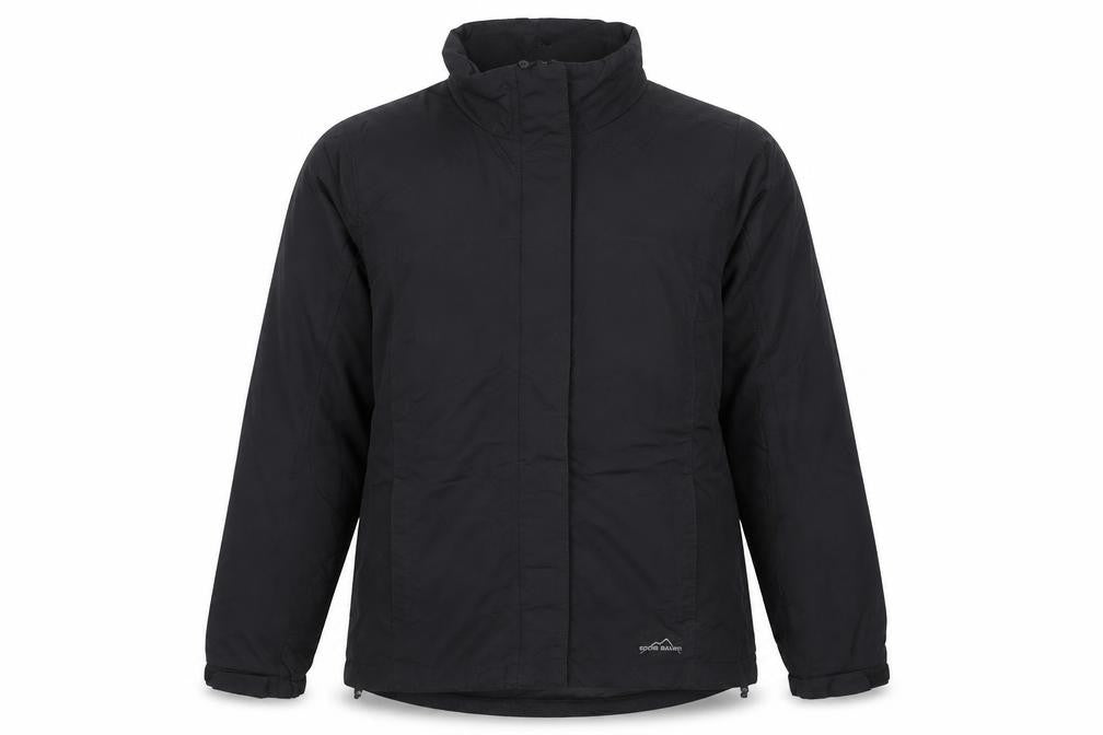 Front view of Eddie Bauer Men's Black L Water Resistant Puffer Jacket