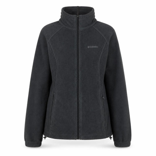 Front view of Columbia Women's Black Fleece Full Zip Jacket, size M