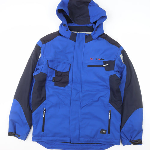 James & Nicholson Men's Blue Softshell Hooded Jacket M Windproof Waterproof