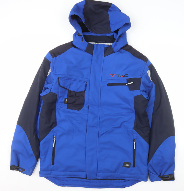 James & Nicholson Men's Blue Softshell Hooded Jacket M Windproof Waterproof