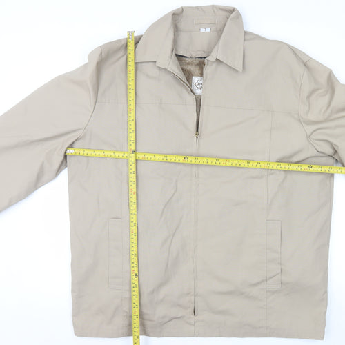 English Squire Men’s Beige Lined Basic Jacket L Regular Fit Beige