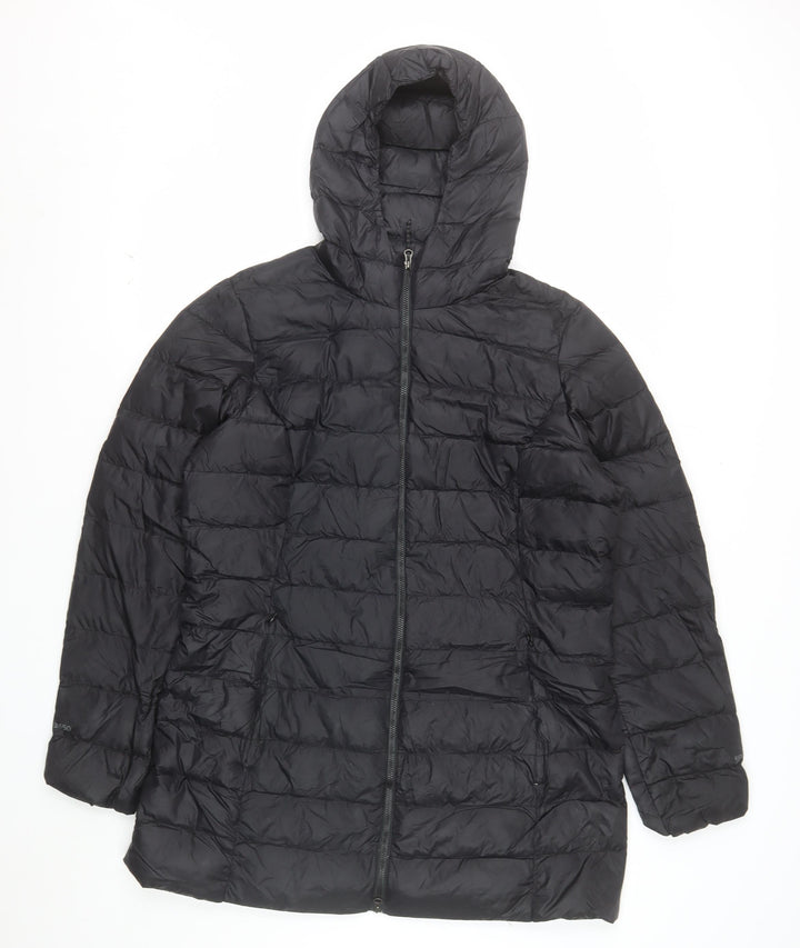 Eddie Bauer Women’s Black Long Hooded Down Puffer Coat Size L
