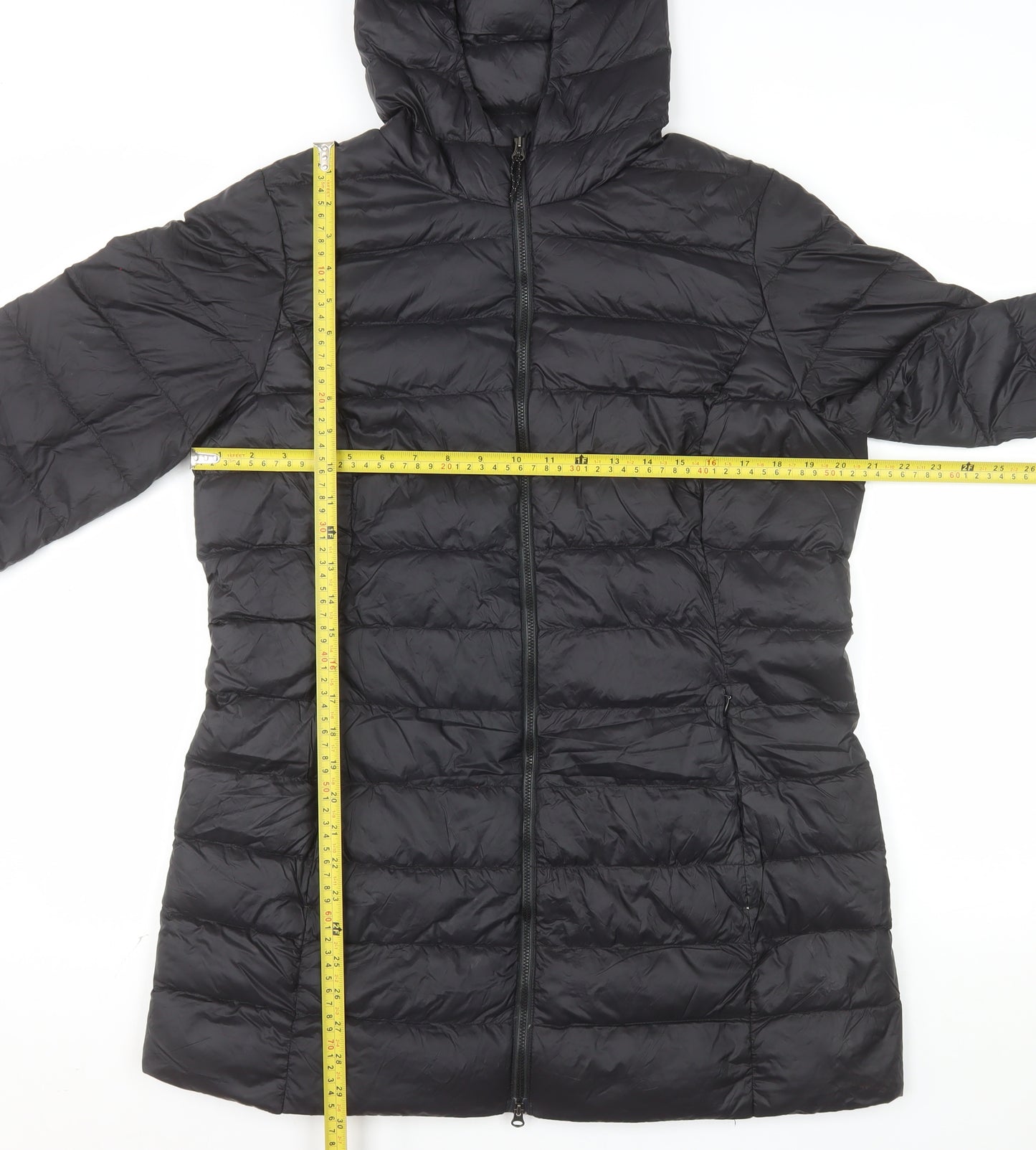 Eddie Bauer Women’s Black Long Hooded Down Puffer Coat Size L