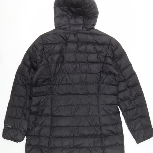 Eddie Bauer Women’s Black Long Hooded Down Puffer Coat Size L
