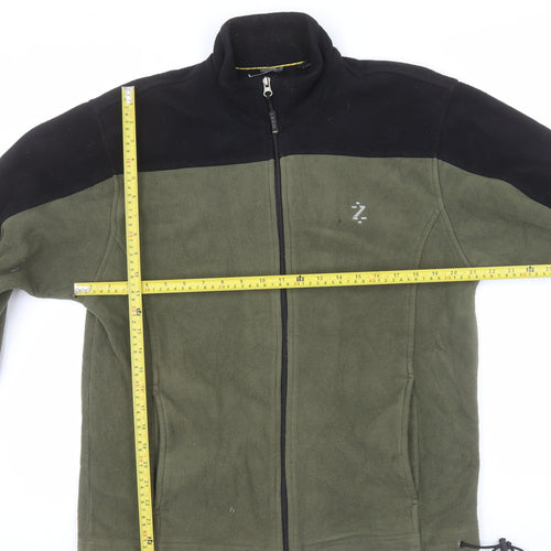 IZOD Men’s Green Black Fleece Full Zip Outdoor Jacket Size M