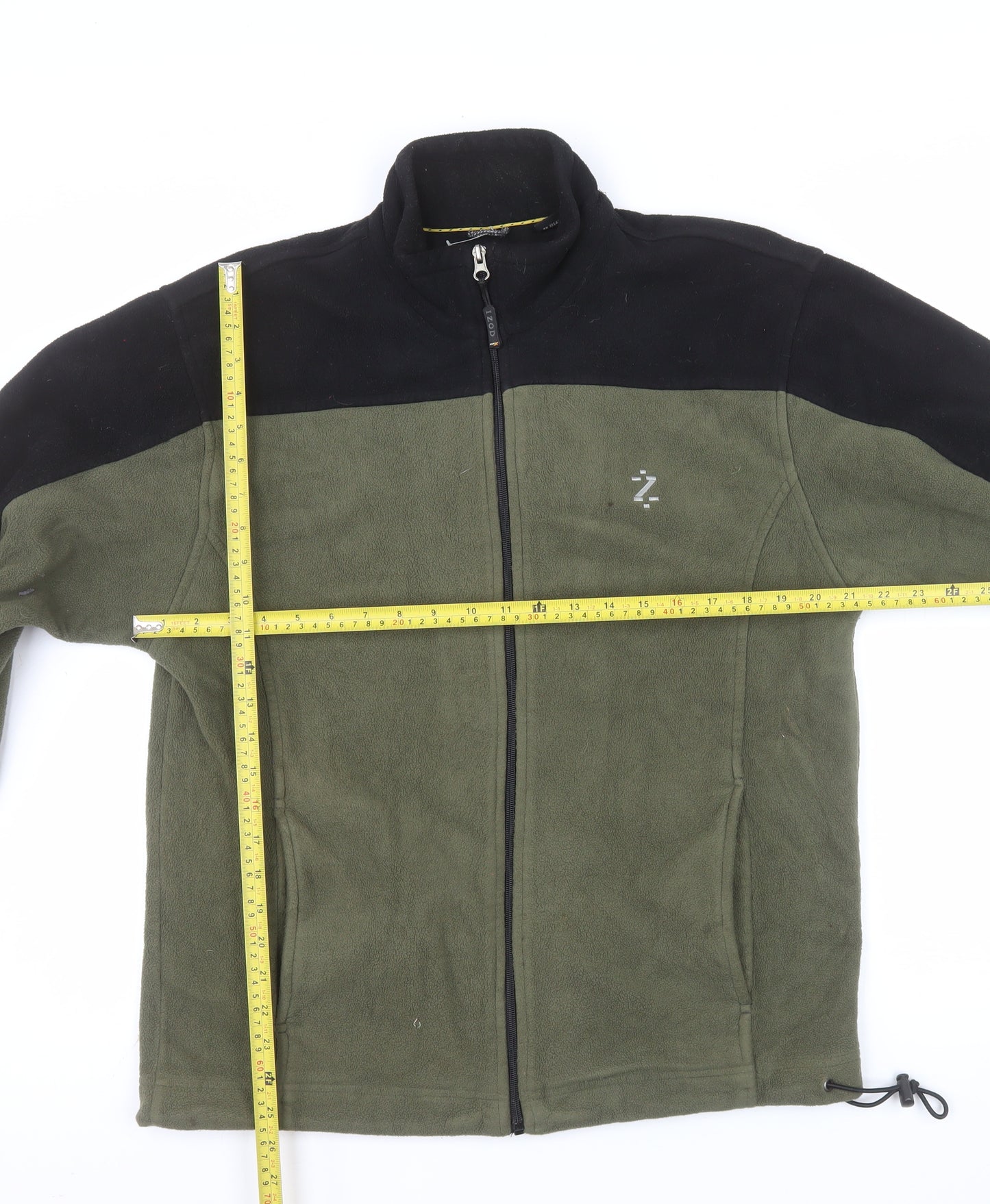 IZOD Men’s Green Black Fleece Full Zip Outdoor Jacket Size M
