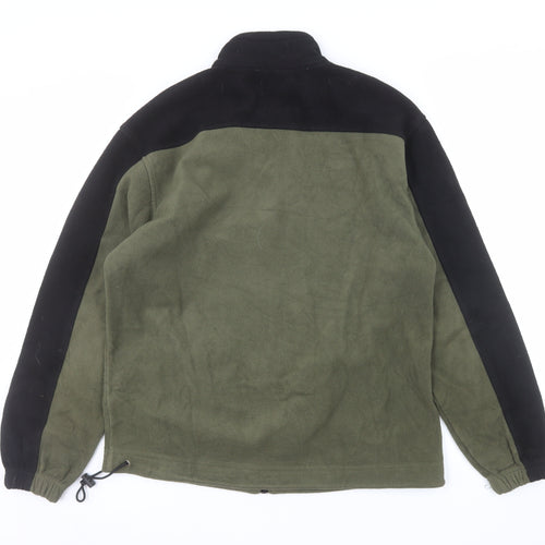 IZOD Men’s Green Black Fleece Full Zip Outdoor Jacket Size M