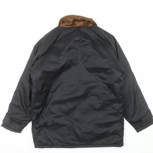 Nazareno Gabrielli Men's Black Quilted Nylon Jacket Size S Classic Cord Collar