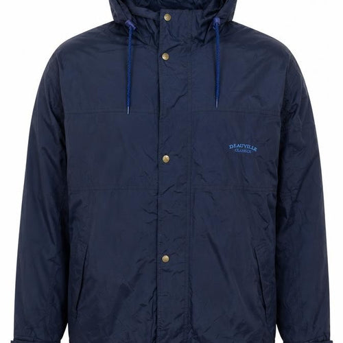 Deauville Classics Mens Navy XL Hooded Waterproof Windbreaker Jacket