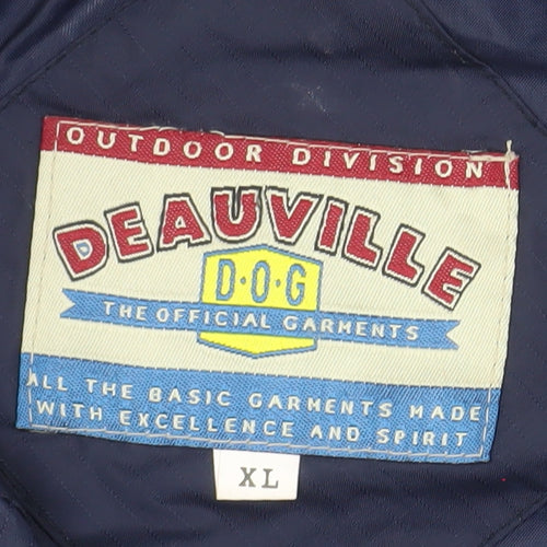 Deauville Classics Mens Navy XL Hooded Waterproof Windbreaker Jacket