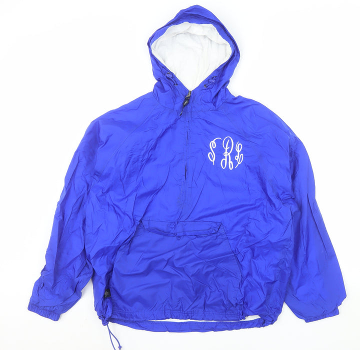 Charles River Apparel Men’s Blue Hooded Windbreaker Jacket Size S MSU Logo