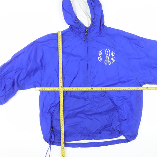 Charles River Apparel Men’s Blue Hooded Windbreaker Jacket Size S MSU Logo
