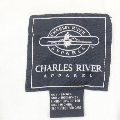 Charles River Apparel Men’s Blue Hooded Windbreaker Jacket Size S MSU Logo