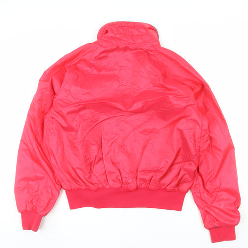 Columbia Mens Red L Bomber Jacket Nylon Lined Windproof Retro Outdoor