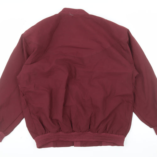 Zero Time Men's Red Bomber Jacket M Shawl Collar Lined Vintage Style