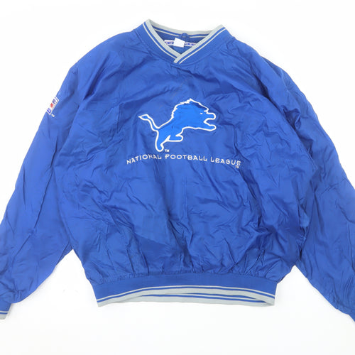 Logo Athletic Men’s Blue V-Neck Pullover Nylon NFL Pro Line Sweatshirt L