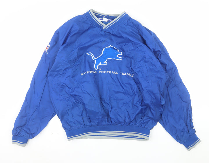 Logo Athletic Men’s Blue V-Neck Pullover Nylon NFL Pro Line Sweatshirt L