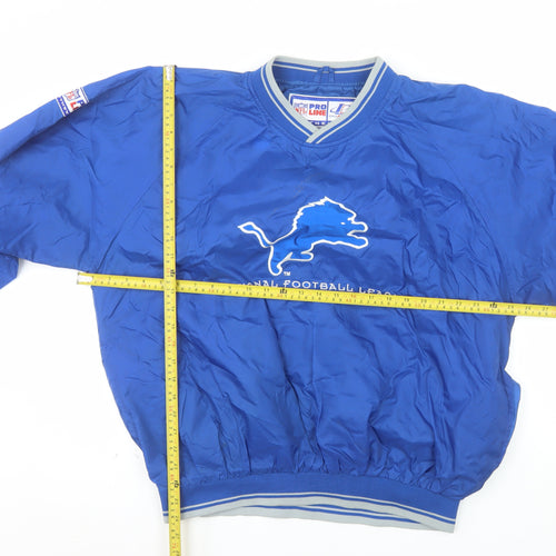 Logo Athletic Men’s Blue V-Neck Pullover Nylon NFL Pro Line Sweatshirt L
