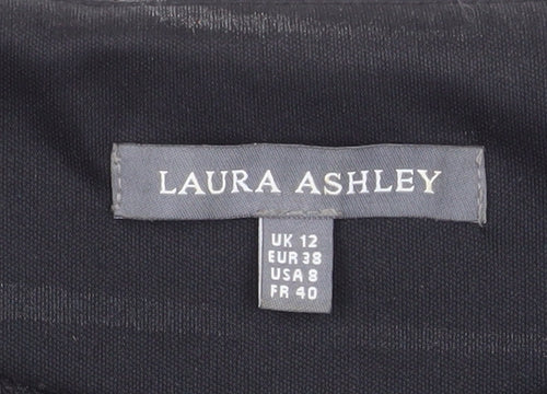 Laura Ashley Womens Black Check Shift Dress Size 12 3/4 Sleeve Knit