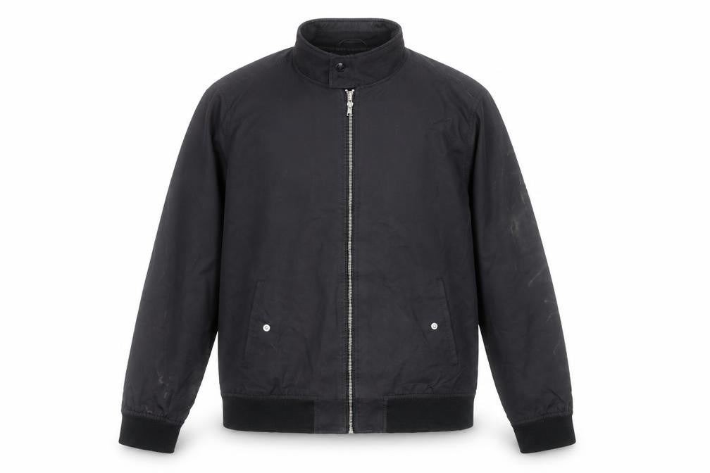 Front view of Next Men's Black L Bomber Jacket Full Zip Classic Casual
