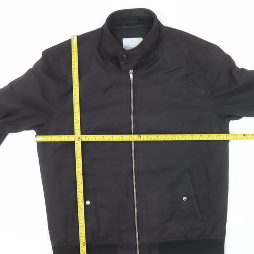 Next Men's Black L Bomber Jacket Full Zip Classic Casual