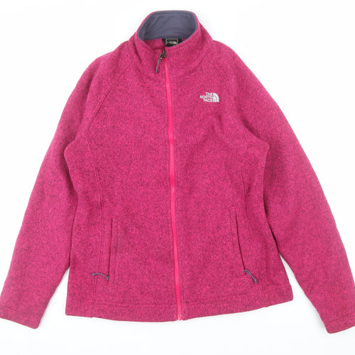 The North Face Women's Pink Fleece Full Zip Outdoor Jacket Size L