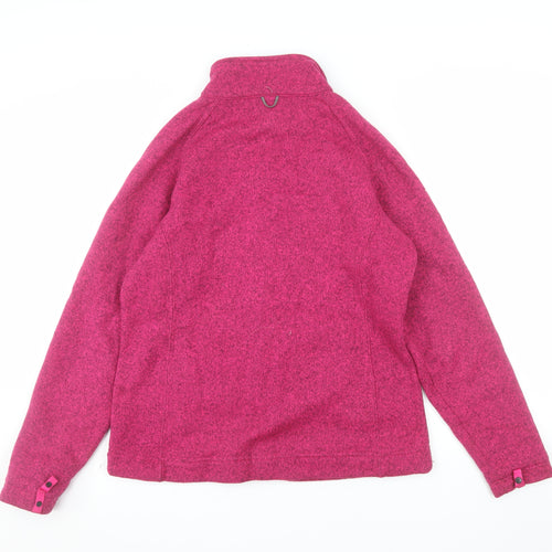 The North Face Women's Pink Fleece Full Zip Outdoor Jacket Size L