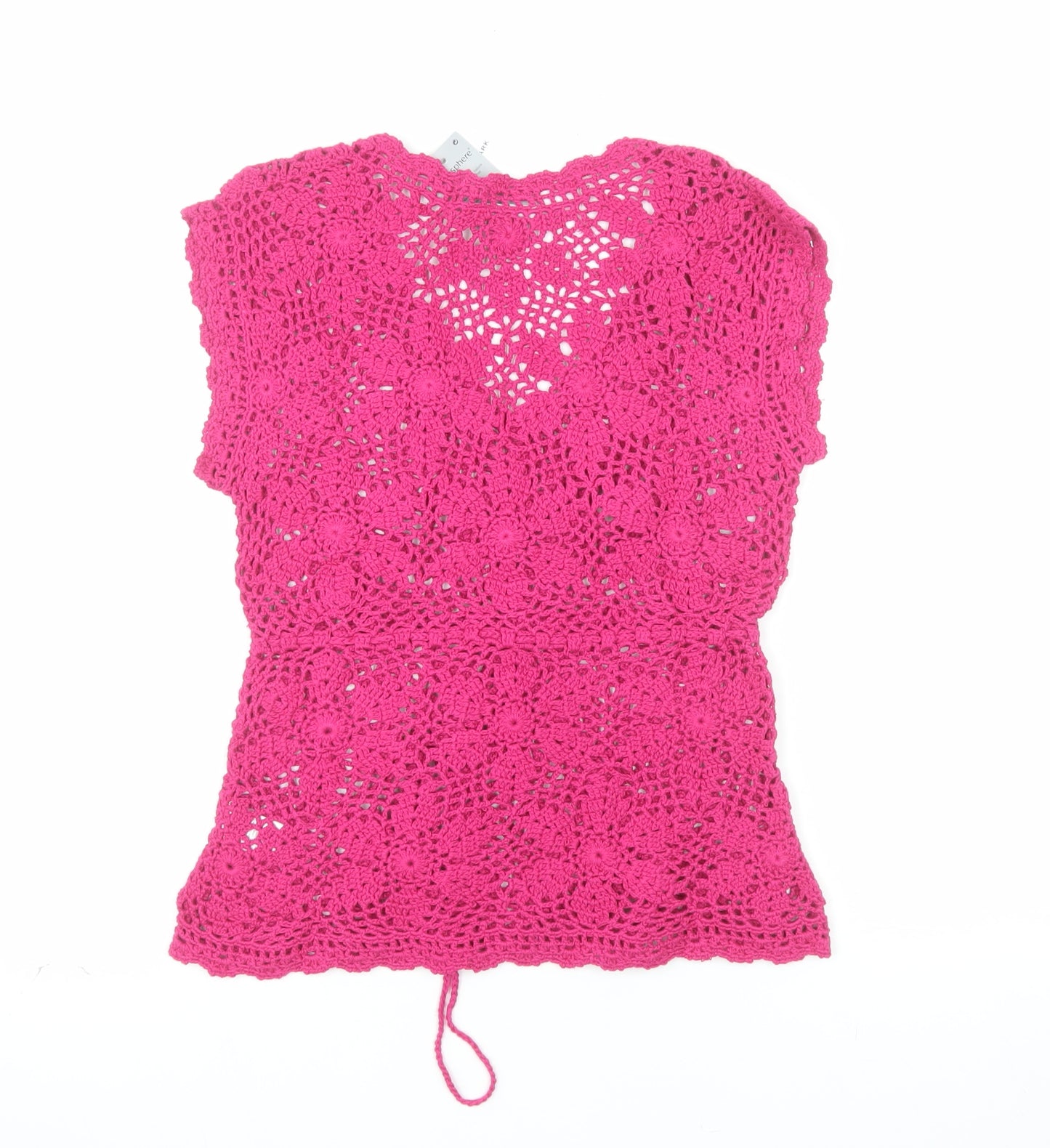 Atmosphere Women’s Pink Crochet Sleeveless V-Neck Tunic Jumper Size 12-14