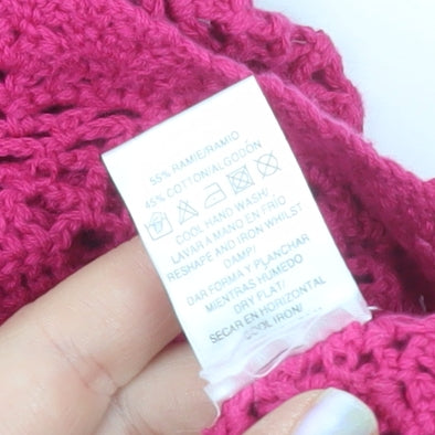 Atmosphere Women’s Pink Crochet Sleeveless V-Neck Tunic Jumper Size 12-14