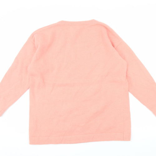 Boutique by Jaeger Women Pink L Angora Blend Bird Jumper