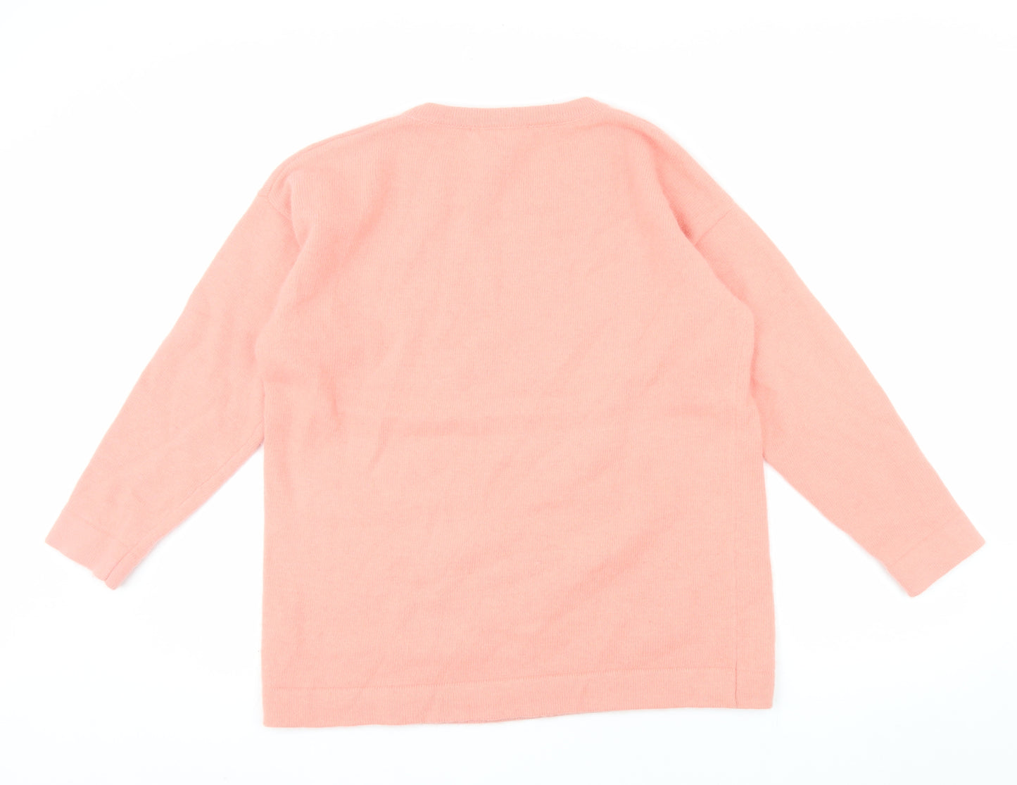 Boutique by Jaeger Women Pink L Angora Blend Bird Jumper