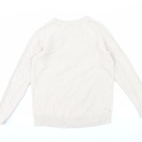 GAP Women’s Beige Cotton Cable Knit Crew Neck Jumper Size L