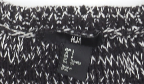 H&M Womens Black Cable-Knit Crew Neck Pullover Jumper Size 12