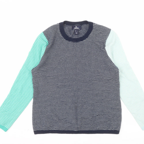 Lands' End Women's Multicoloured Striped Cashmere Jumper Size L