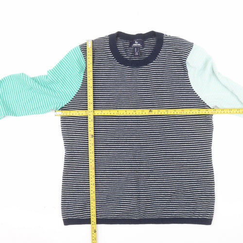 Lands' End Women's Multicoloured Striped Cashmere Jumper Size L