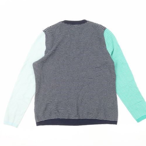 Lands' End Women's Multicoloured Striped Cashmere Jumper Size L