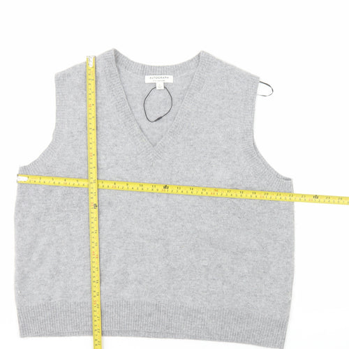 Marks and Spencer Autograph Men's Grey Wool Cashmere V-Neck Vest L
