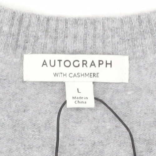 Marks and Spencer Autograph Men's Grey Wool Cashmere V-Neck Vest L