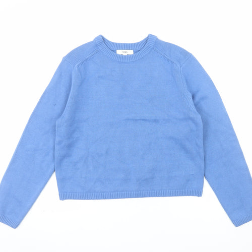 Marks and Spencer Men's Blue M Cotton Crew Neck Jumper