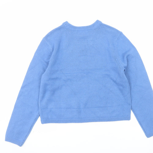 Marks and Spencer Men's Blue M Cotton Crew Neck Jumper