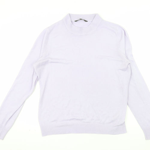 Bonmarché Women’s Purple Mock Neck Acrylic Jumper Size 16